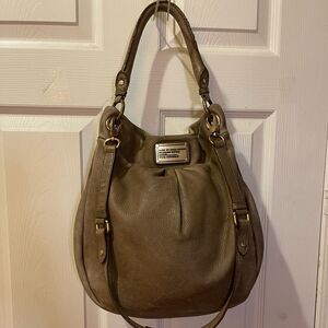 Marc by Marc Jacobs leather taupe Satchel/ shoulder bag brass hardwares..